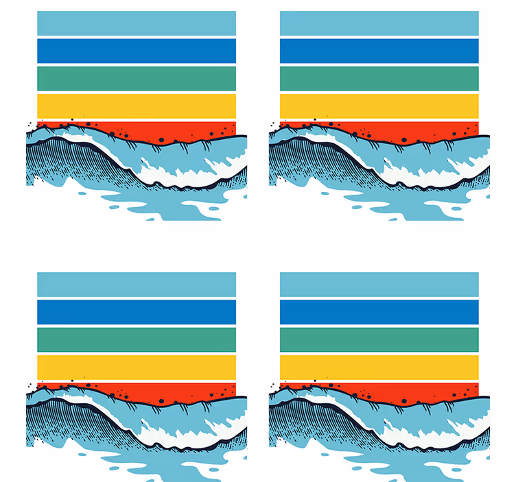 Untersetzer mit buntem wellenmuster - TenStickers