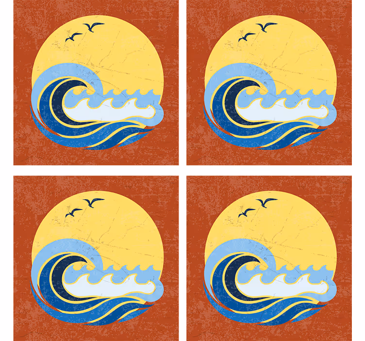 Untersetzer geek sunset-wellen design - TenStickers