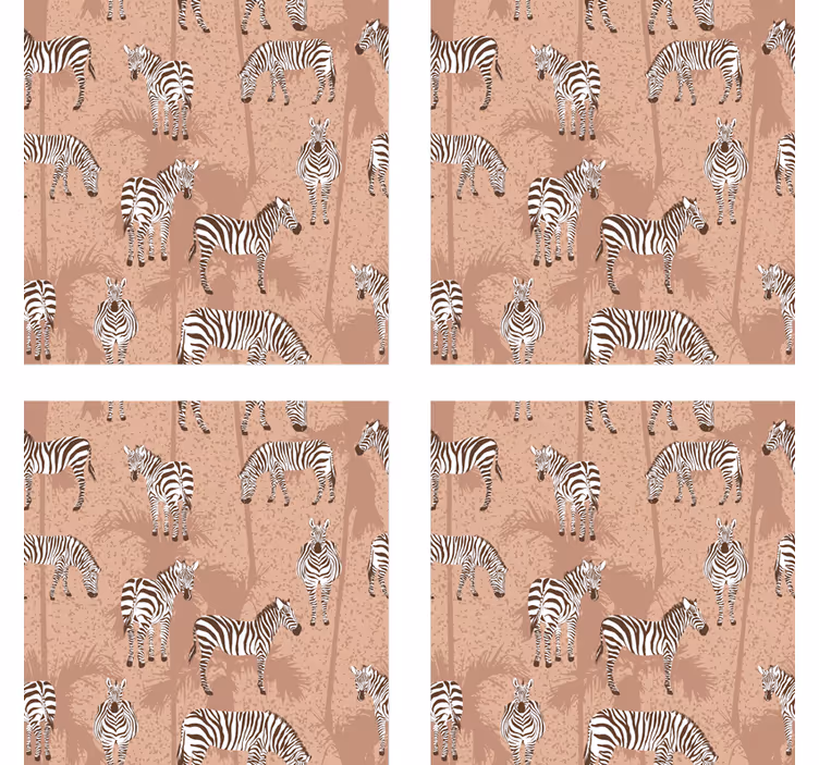 Untersetzer Zebra Braune palmen und zebras - TenStickers