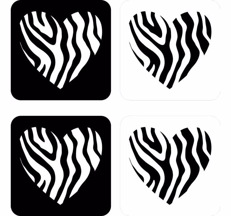 Untersetzer geek zebra-muster herzform - TenStickers