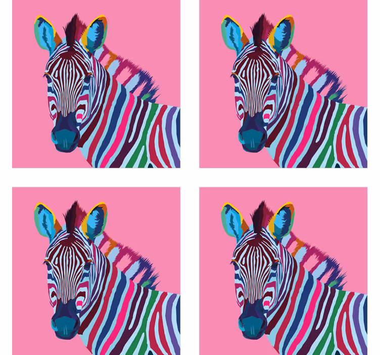 Untersetzer Zebra Zebra pop art - TenStickers