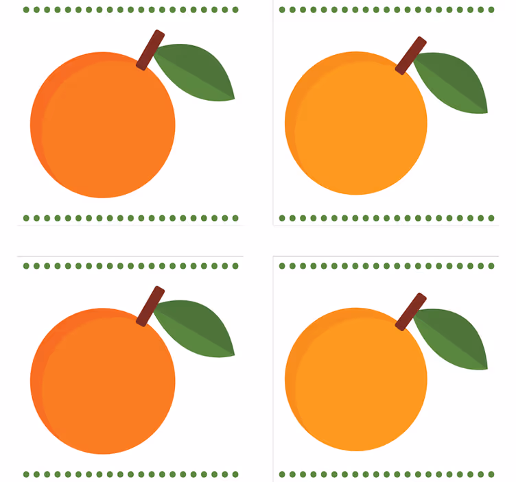 Untersetzer modern orange mit blatt - TenStickers