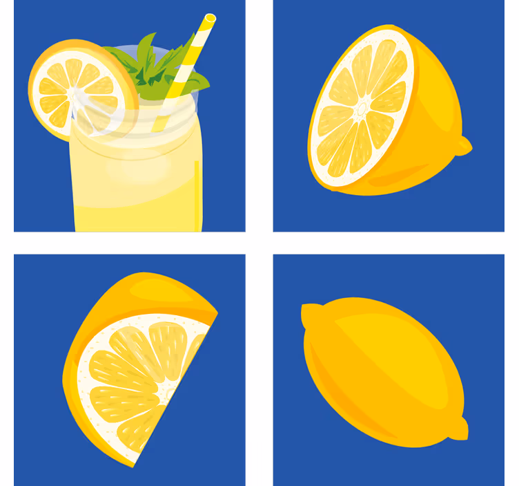 Untersetzer fliese erfrischendes zitronengetränk - TenStickers