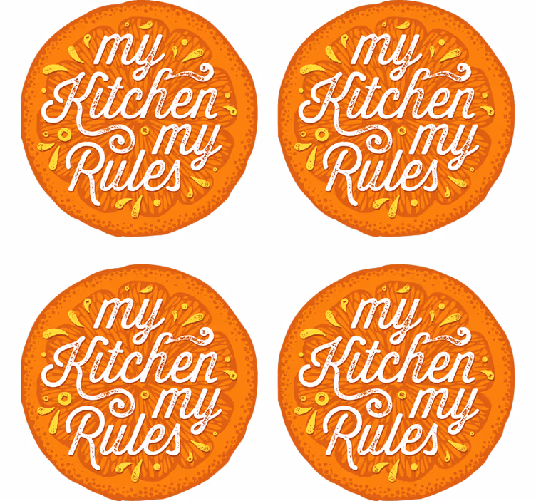 Untersetzer bier mit küchenregeln text - TenStickers
