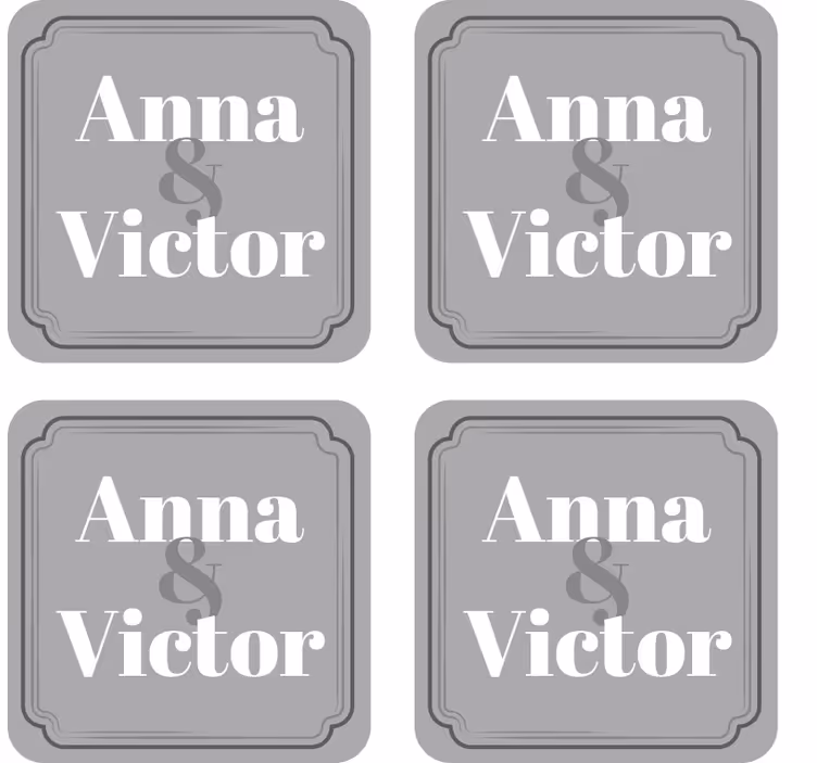 Untersetzer Hochzeit Elegant mit text - TenStickers
