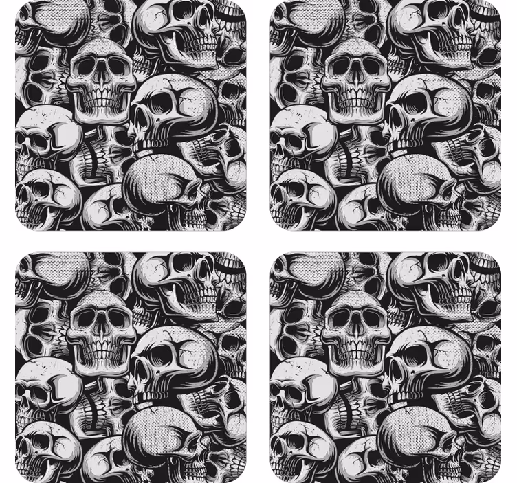 Untersetzer geek mit monochromem totenkopf-muster - TenStickers