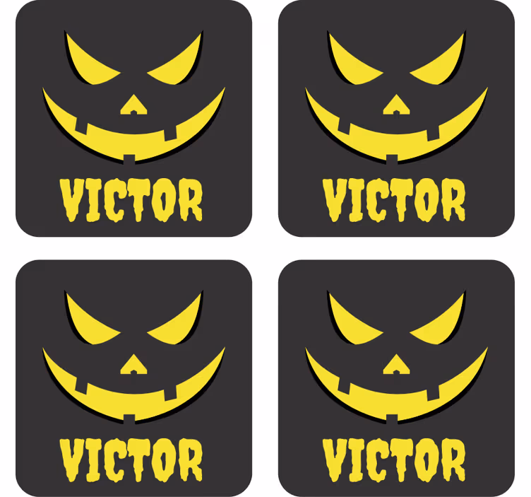 Untersetzer Personalisierte kürbisgesicht - TenStickers