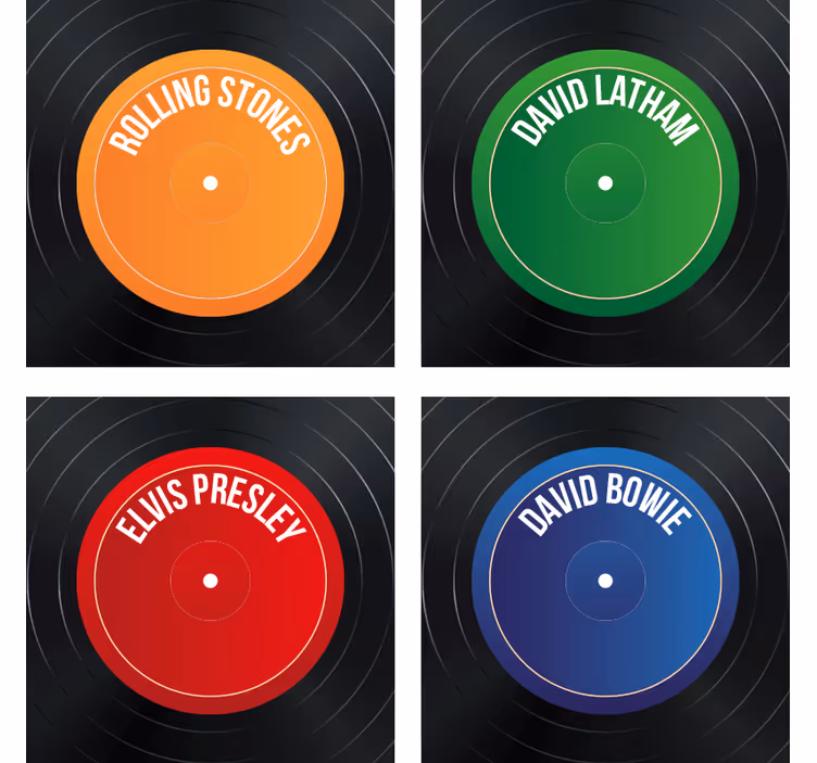 Untersetzer geek vinyl plattenlabels - TenStickers