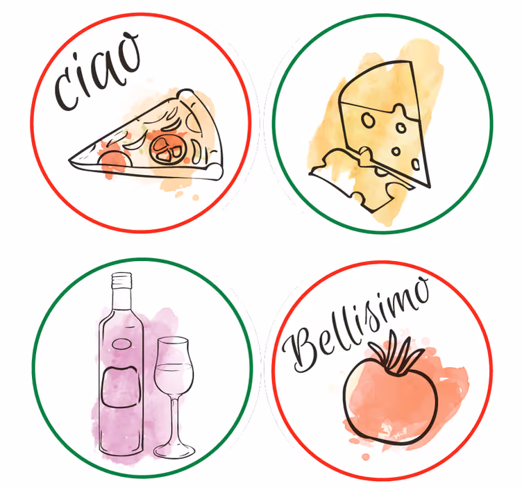Personalisierte untersetzer mit lebensmittelmotiven - TenStickers