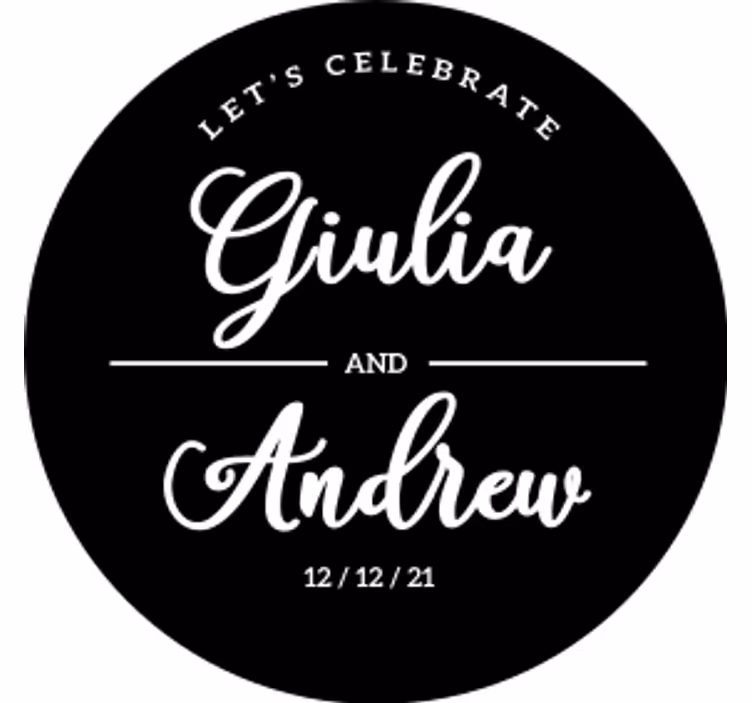 Bierdeckel hochzeit mit personalisierten namen - TenStickers