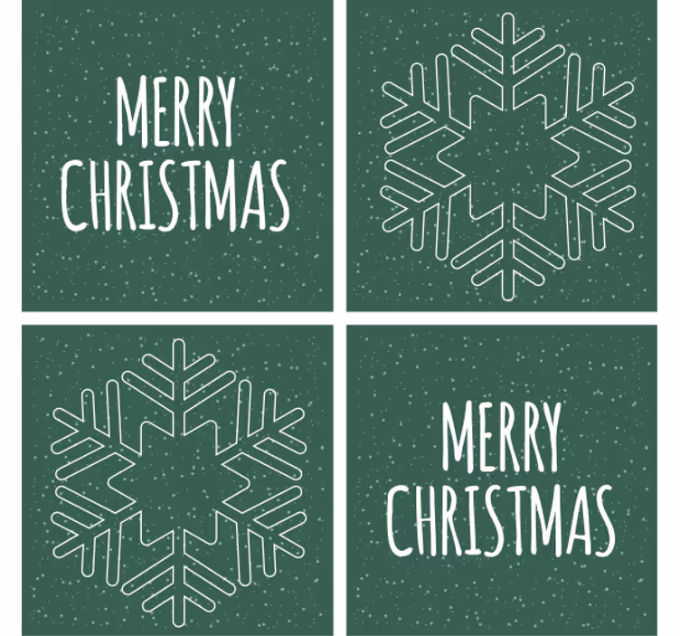 Untersetzer weihnachten mit festlichem schneeflockenmuster - TenStickers