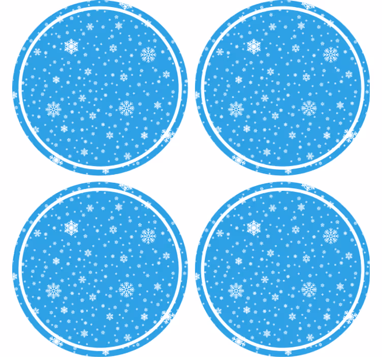 Untersetzer weihnachten rund mit schneeflockenmuster - TenStickers