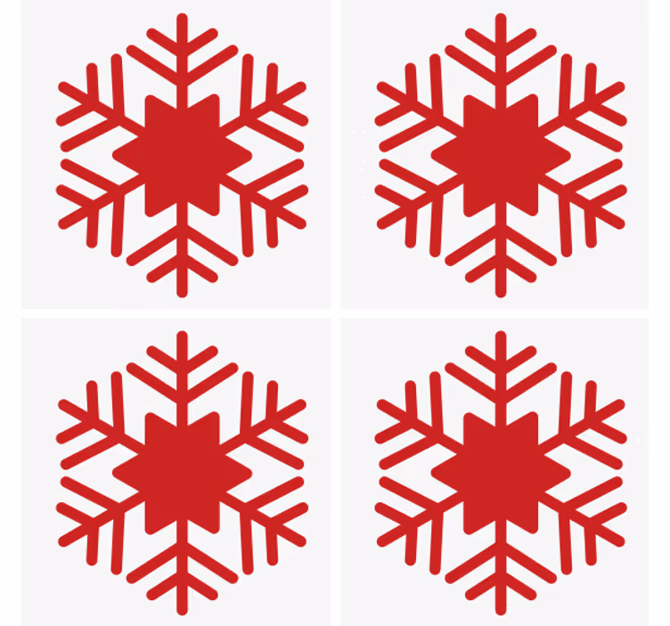 Untersetzer weihnachten rotes schneeflockenmuster - TenStickers