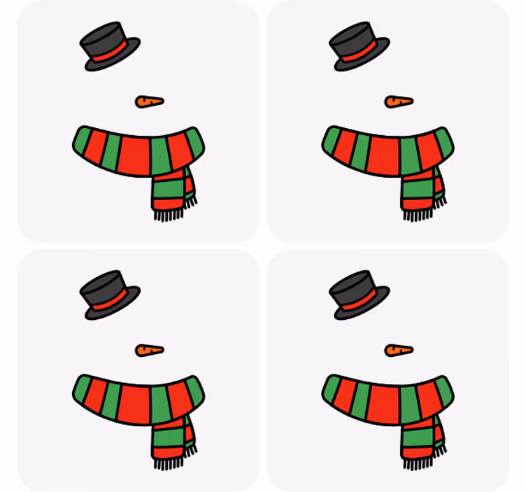 Untersetzer Weihnachten Kein gesicht schneemann - TenStickers