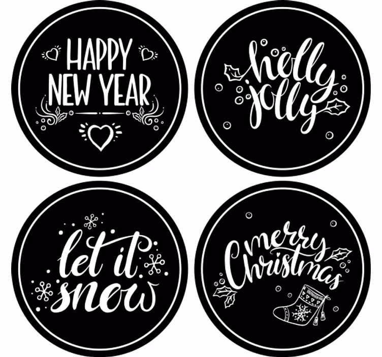 Untersetzer weihnachten fröhliche saisonale grüße - TenStickers