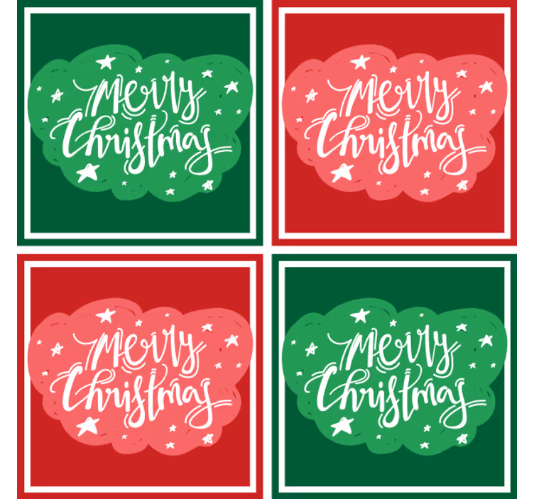 Untersetzer weihnachten festliche fröhliche typografie - TenStickers
