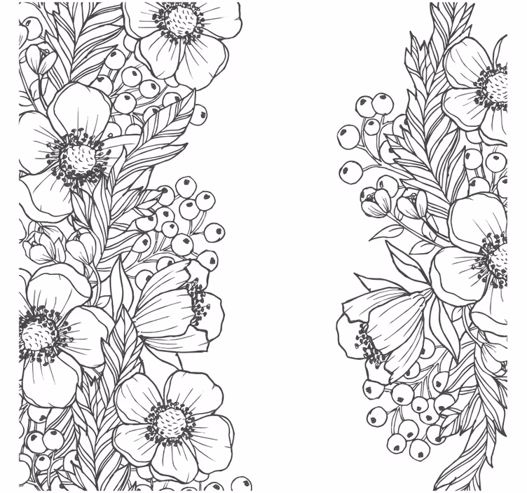 Untersetzer mit floralen umrissmustern - TenStickers