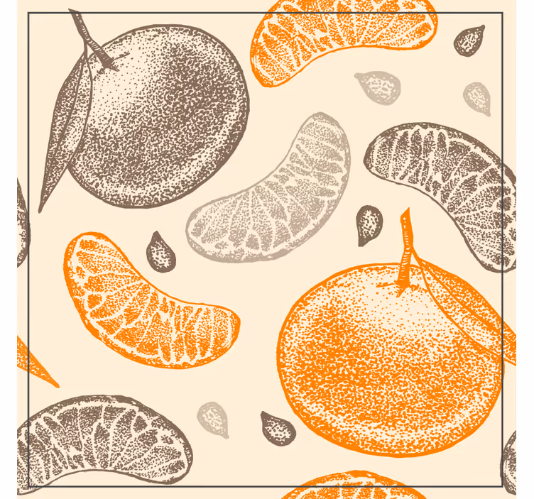 Untersetzer vintage Tropfen orangensaft und scheiben - TenStickers