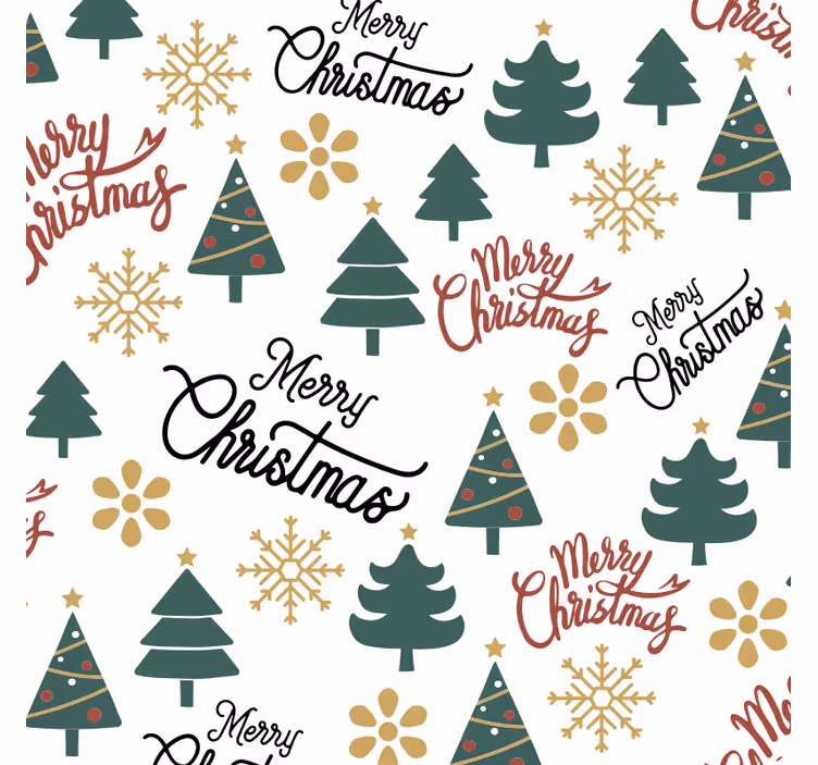 Untersetzer Weihnachten Feiertagstext mit bäumen - TenStickers