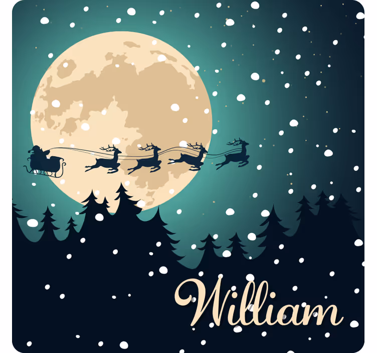Untersetzer Weihnachten weihnachtsmann schlitten mondlicht - TenStickers