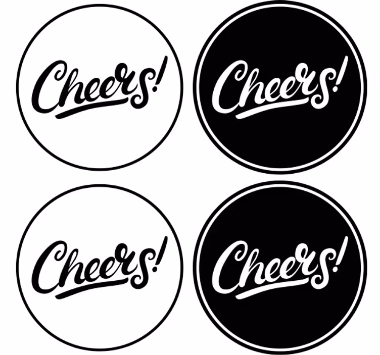 Untersetzer bier mit stilvoller cheers typografie - TenStickers