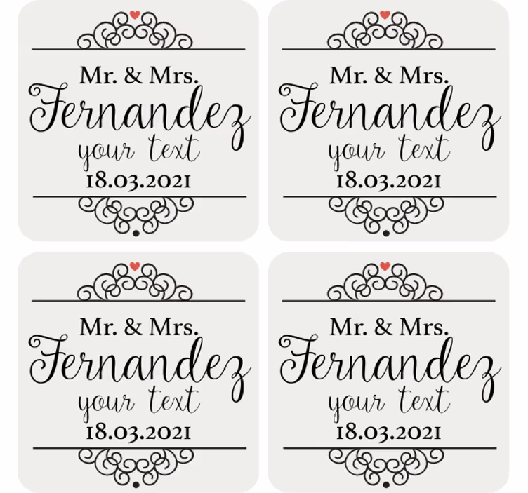 Untersetzer Hochzeit Herr und frau - TenStickers