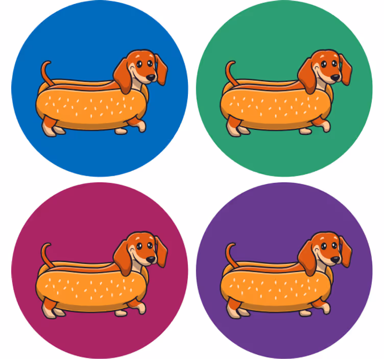 Untersetzer geek verspielter dackel - TenStickers