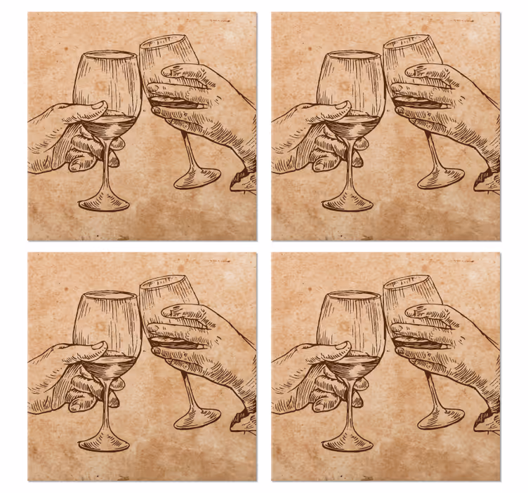 Untersetzer bier mit handgezeichneten gläsern - TenStickers