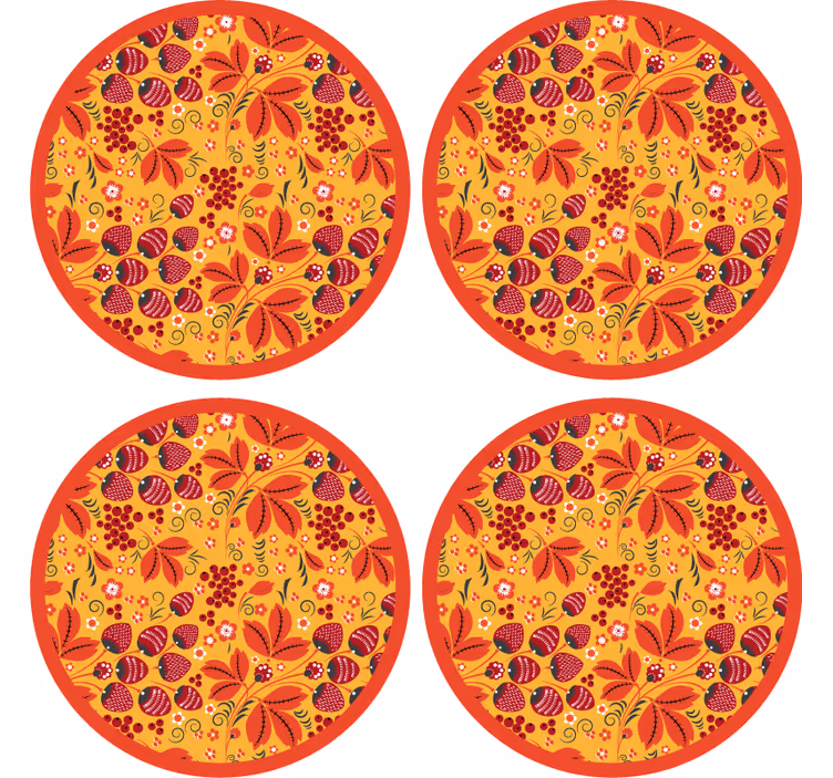 Untersetzer mit lebhaftem blumendesign - TenStickers