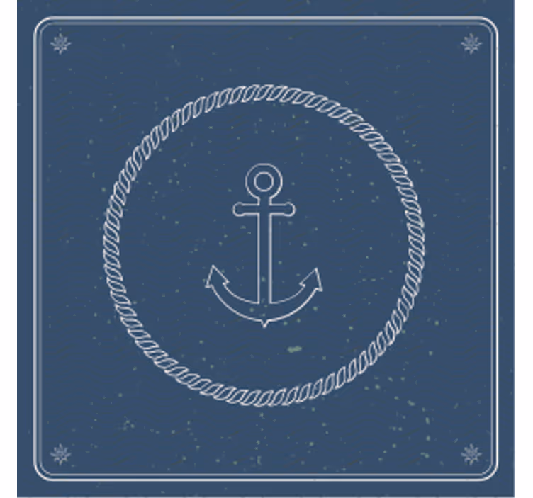 Vintage untersetzer anker mit seil - TenStickers
