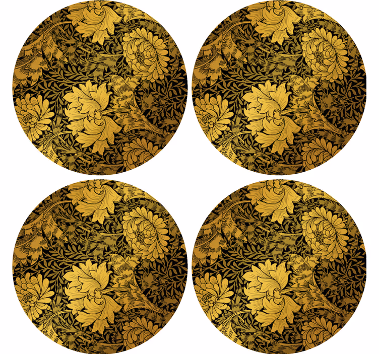 Untersetzer Modern Goldene blätter - TenStickers