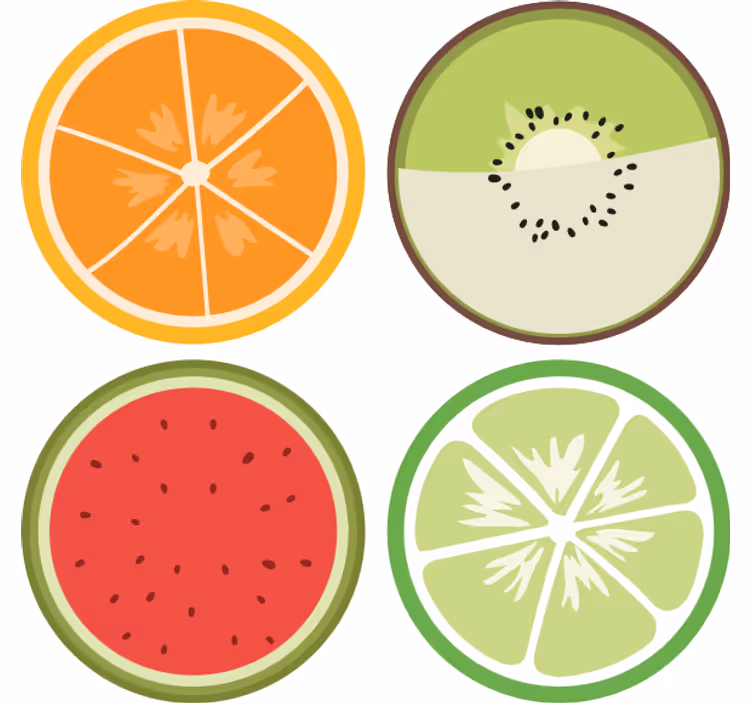 Untersetzer modern zitronenfrüchte scheiben - TenStickers