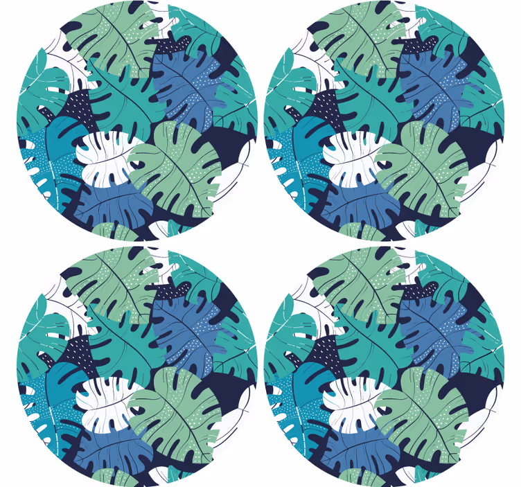 Untersetzer mit tropischem blatt-emblem - TenStickers