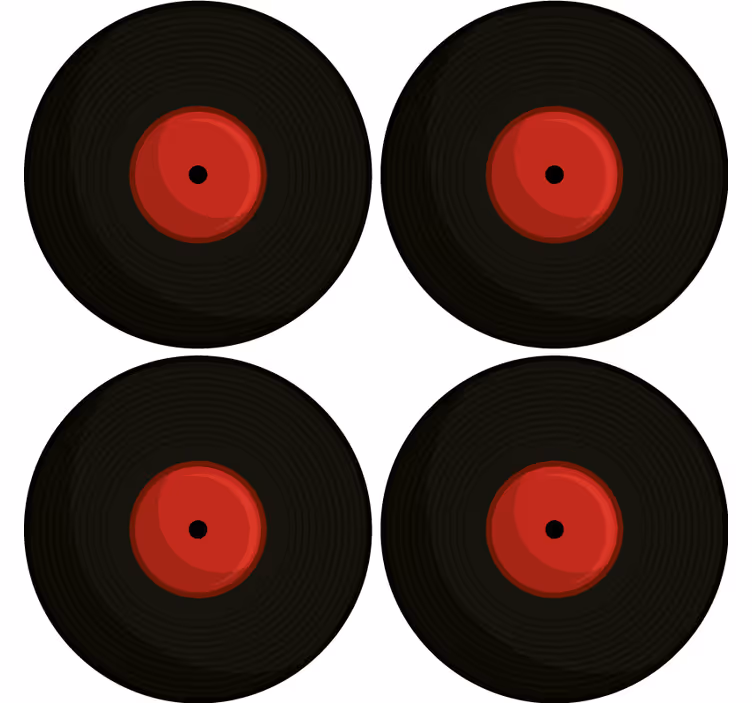 Vintage untersetzer im retro vinyl platten design - TenStickers