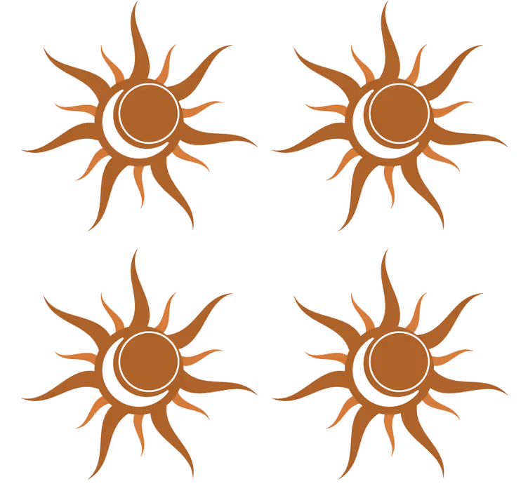 Untersetzer mit sonnenmotiv und kurven - TenStickers