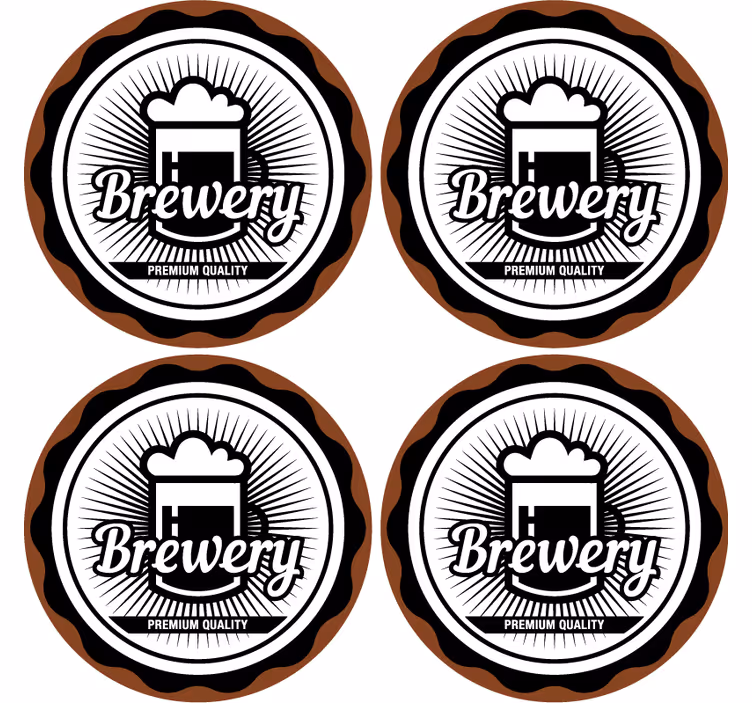Untersetzer bier mit premium-qualitätsemblem - TenStickers