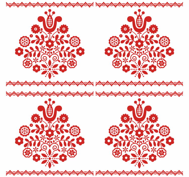 Untersetzer mit floralen volksmuster - TenStickers