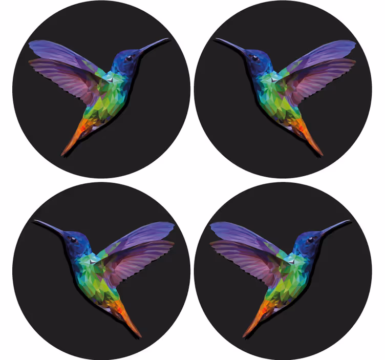 Geometrischer kolibri mehr Untersetzer - TenStickers
