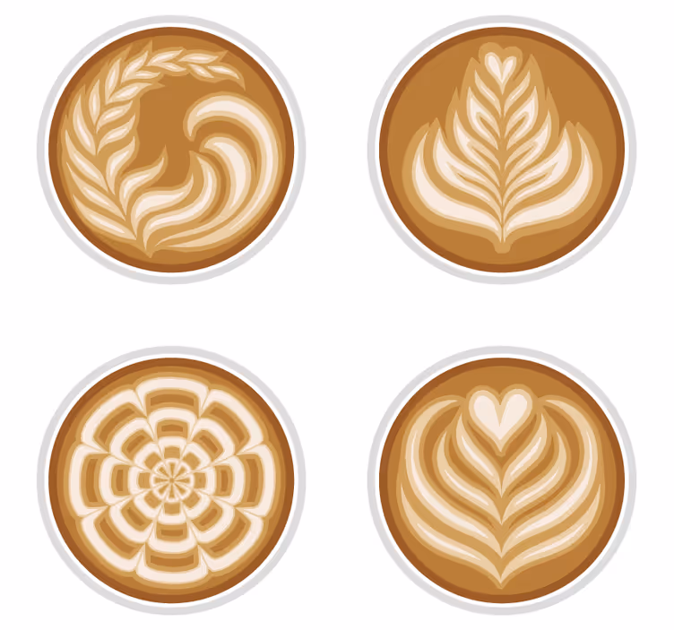 Untersetzer geek mit latte art mustern - TenStickers
