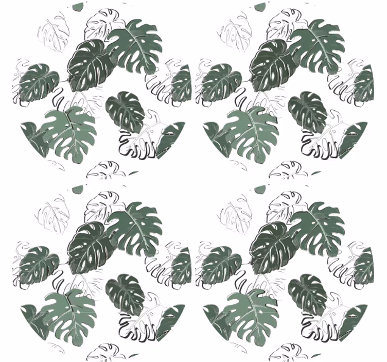 Monstera deliciosa ecke mehr Untersetzer - TenStickers