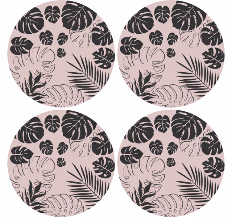 Untersetzer mit monstera blattmustern - TenStickers