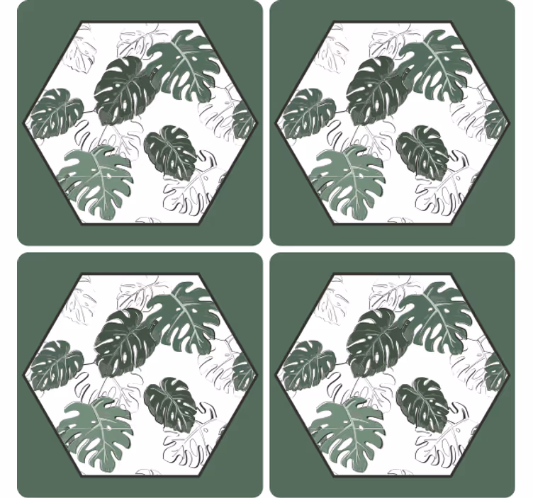 Untersetzer mit hexagonalem blattmuster - TenStickers