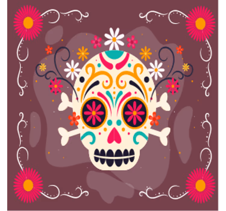 Halloween untersetzer mit buntem totenkopf-motiv - TenStickers