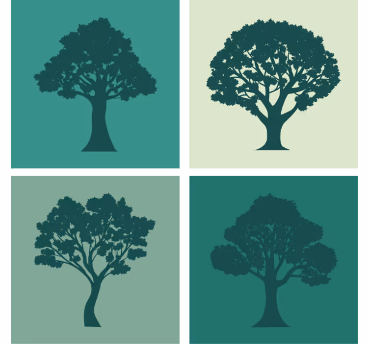 Untersetzer silhouettenbaum kollektion - TenStickers