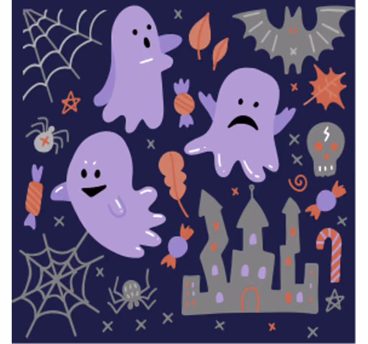 Halloween untersetzer mit verspieltem gespenster-muster - TenStickers