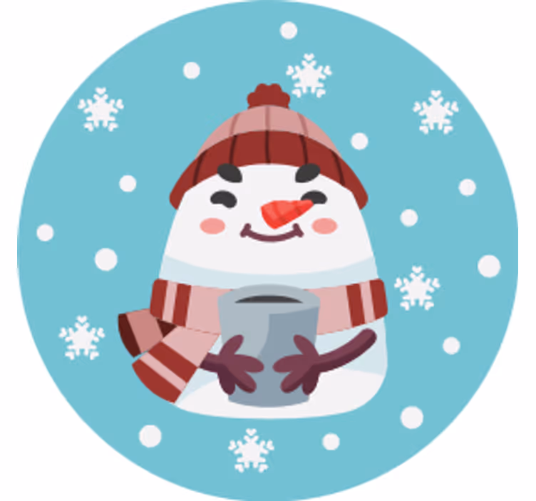 Untersetzer Weihnachten Schneemann in einem roten schal - TenStickers