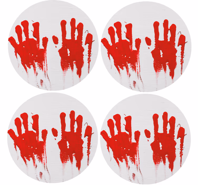 Halloween untersetzer mit rotem handabdruckmuster - TenStickers