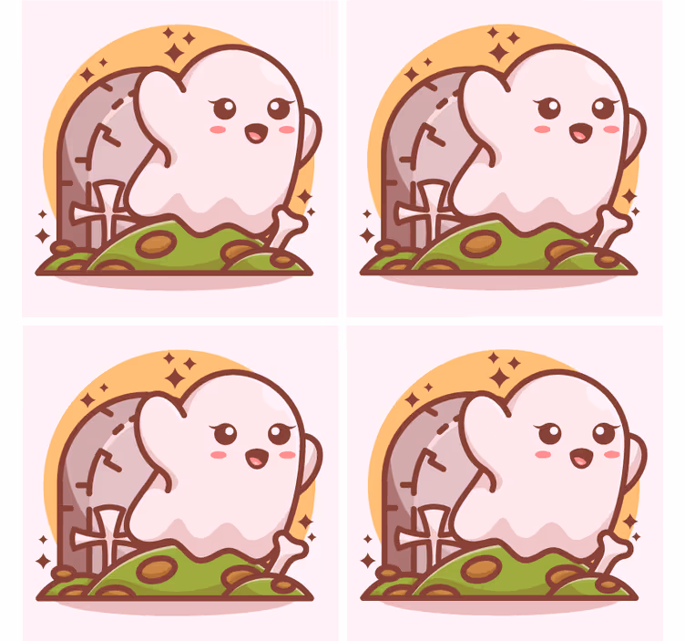 Halloween untersetzer mit fröhlicher gespensterillustration - TenStickers