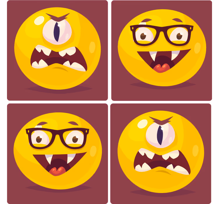 Untersetzer geek mit verspielten smileys - TenStickers