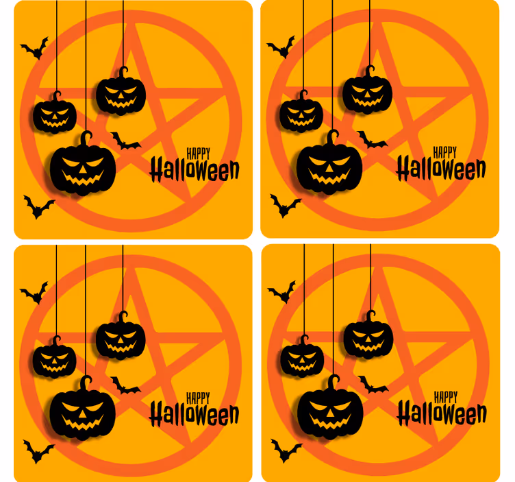 Halloween Untersetzer gruseliges kürbismotiv - TenStickers